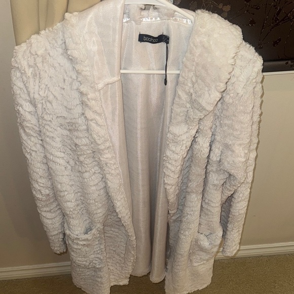 Boohoo Sweaters - Boohoo White Textured Cardigan Sweater